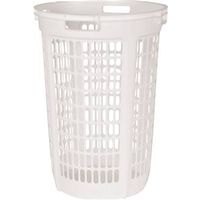 two bushel clothes hamper, 27in. x 19in. white