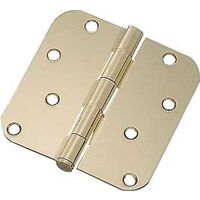 Radius Residential Hinge, Bright Brass 4in.