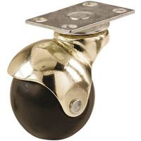 hooded plate caster, 1 1/2in. bright brass
