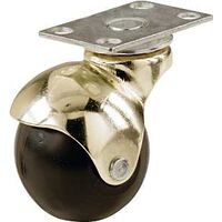 Hooded Plate Caster, 1 1/2in. Bright Brass