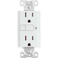 aspire gfci duplex outlet, white satin