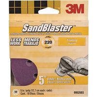 eight hole sanding disc 220 grit, 5in. 10 pk