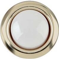 Wired Doorbell Button, Gold Rim White