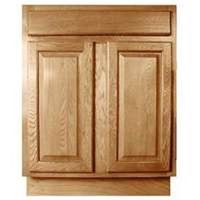 one door base cabinet, oak 27in.