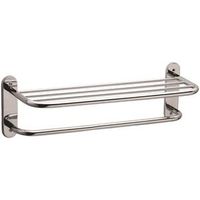 bright chrome shelf & towel bar  