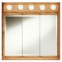 Triview Cabinet with Lights, Oak 36" x 36"