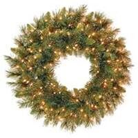 Pre-Lit Dew Tipped Wreath, 30in.