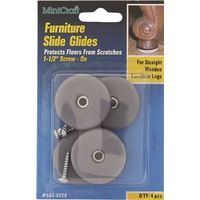 furniture glides with screw, 1 1/2in.