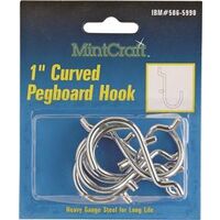 Curved Pegboard Hooks Us2C, 1in.