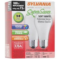 5082698 - A19 72W HALOGEN BULB S.WHT 2PK
