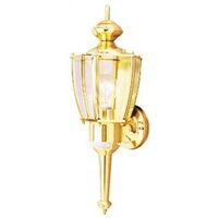 Carriage Lamp Polished Brass with Motion Detector