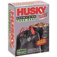 husky drawstring yard bags, 39 gals