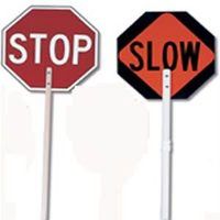 stop & slow sign paddle with 6 handle