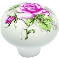 1 3/8in. Ceramic Knob with Floral