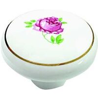 1 3/8" Ceramic Knob with Gold Ring
