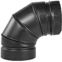 black 90 degree stove pipe elbow, 6in.