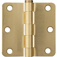 round corner residential door hinge satin brass, 3in.  
