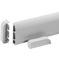 baseboard extrusion with end caps, white