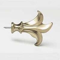 Leaf Curtain Rod Set, 66in.-120in. Brass