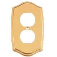 Single Outlet Cover Plate, Polished Brass