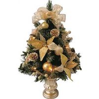 Holidaybasix B-9153G Topiary Gold Ponsettia Tree