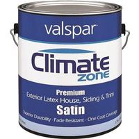 climate zone exterior latex house paint, 1 gal satin clear base