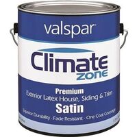Climate Zone Exterior Latex House Paint, 1 Gal Satin Clear Base