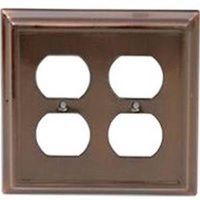 double duplex outlet wall plate, antique copper