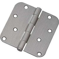 Round Corner Door Hinge, 4in. x 4in. Nickel
