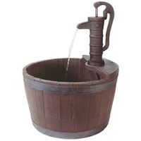 fa-wb-w barrel fountain, weathered wood
