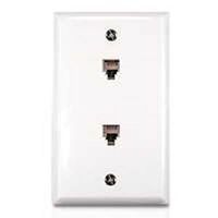 flush mount wall jack duplex outlet, white
