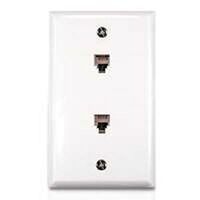 flush mount wall jack duplex outlet, white