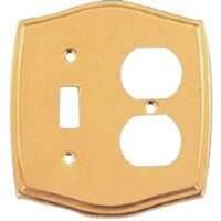 Switch & Outlet Combination Plate, Polished Brass