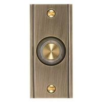 wired doorbell button, antique brass