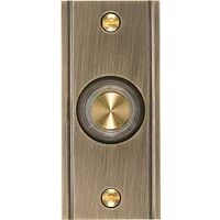 Wired Doorbell Button, Antique Brass