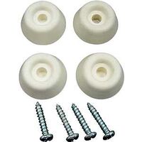 Rubber Screw Bumper Pads, 7/8" White