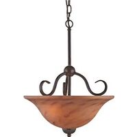 three light pendant fixture, bronze