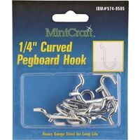 Curved Pegboard Hooks Us2C, 1/4in. 10 Pk
