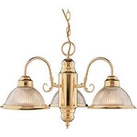 Boston Harbor Three Light Chandelier, Polished Brass