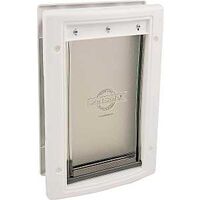 medium pet door, white