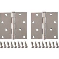 Square Corner Door Hinge, 4in. x4in. Chrome