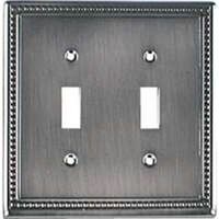 Double Toggle Switch Wall Plate, Antique Nickel