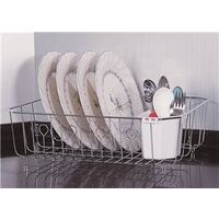 chrome dish drainer with basket