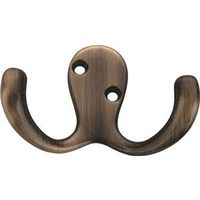5974274 - ANT BRASS DBL PRONG ROBE HOOKS