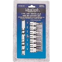 Hex Bit Socket Set, 3/8" Dr 7 Pc