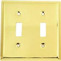 Duplex Toggle Switch Plate, Polished Brass