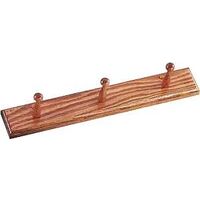 robe hook, triple peg light oak