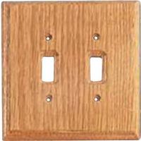 double switch plate light oak 