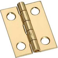 narrow cabinet hinge, 1in. brass