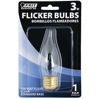 standard flame clear bulb, 3 watt  